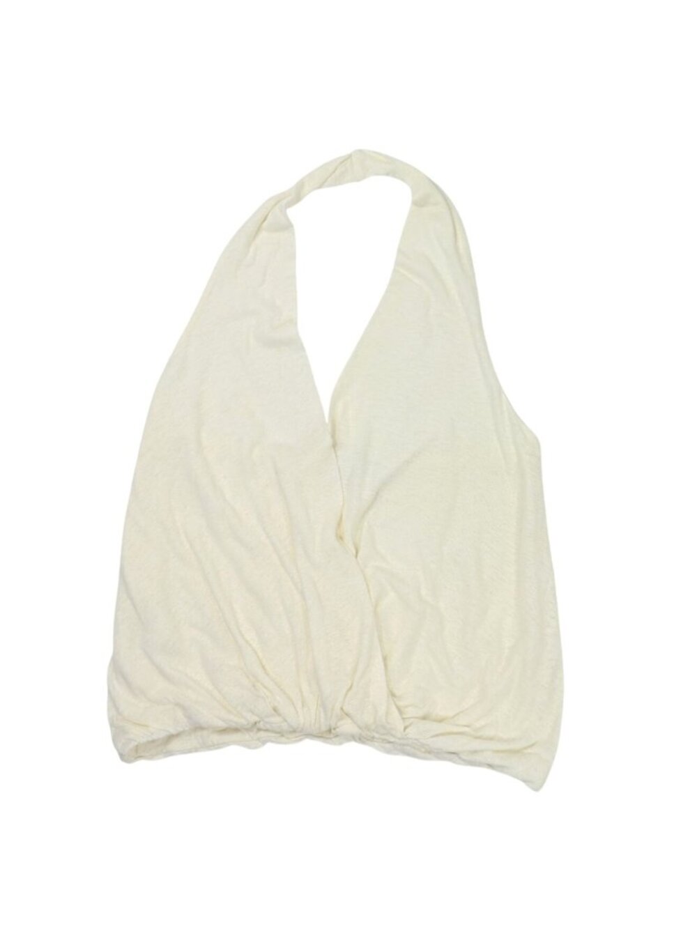 Deiji Studios Slub Linen Wrap-Effect Top in Ivory